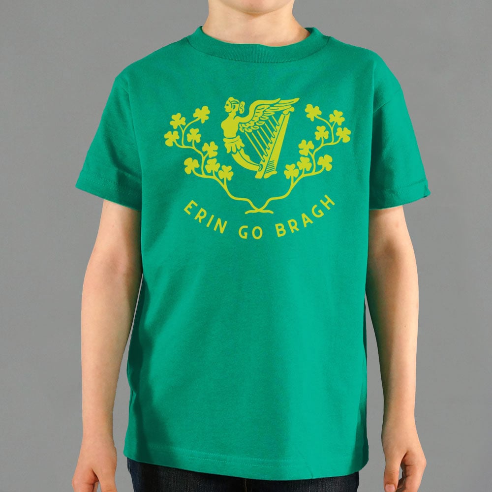 Erin Go Bragh Irish Harp and Shamrock Crest
