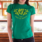 Erin Go Bragh Irish Harp and Shamrock Crest