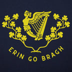 Erin Go Bragh Irish Harp and Shamrock Crest