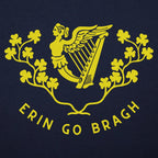Erin Go Bragh Irish Harp and Shamrock Crest