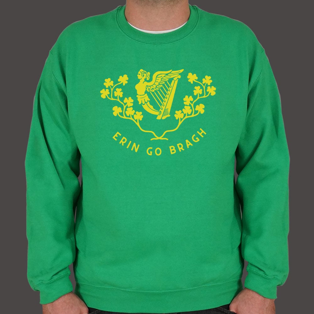Erin Go Bragh Irish Harp and Shamrock Crest