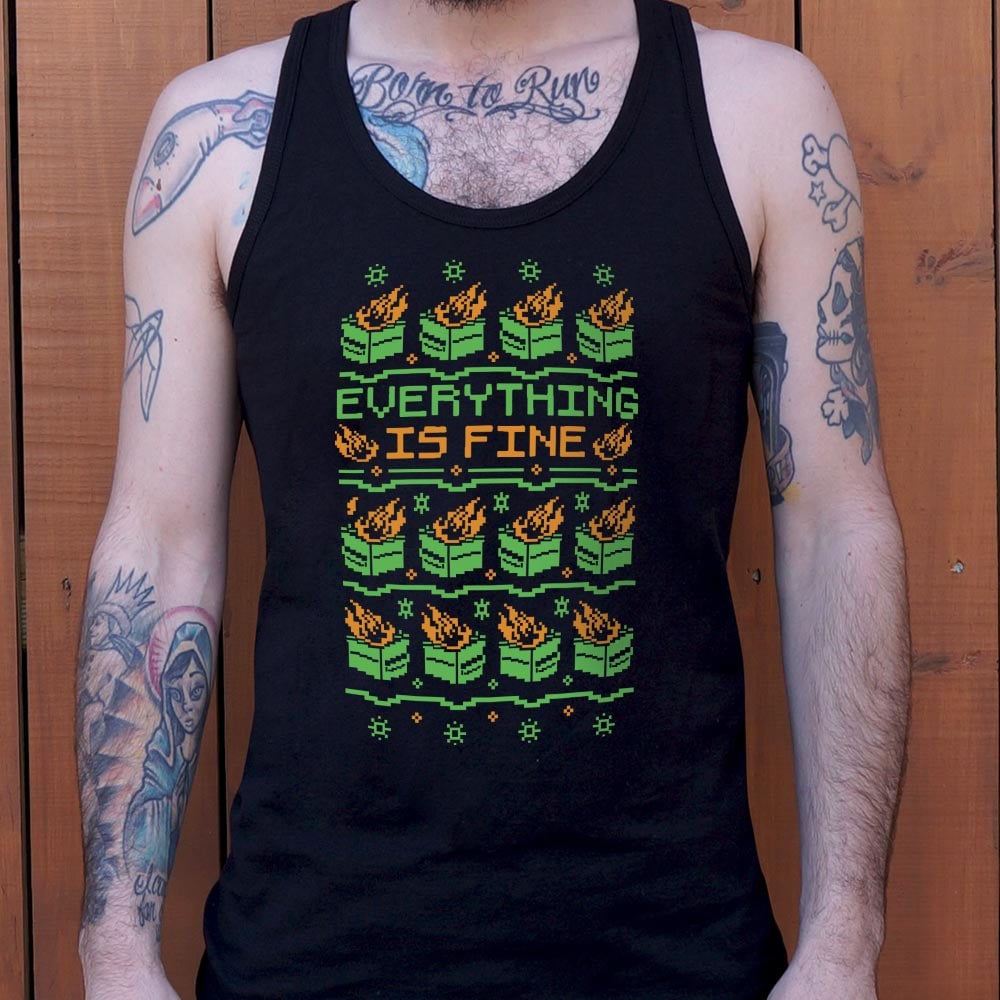 Everything Is Fine Dumpster Fire Ugly Sweater Pattern