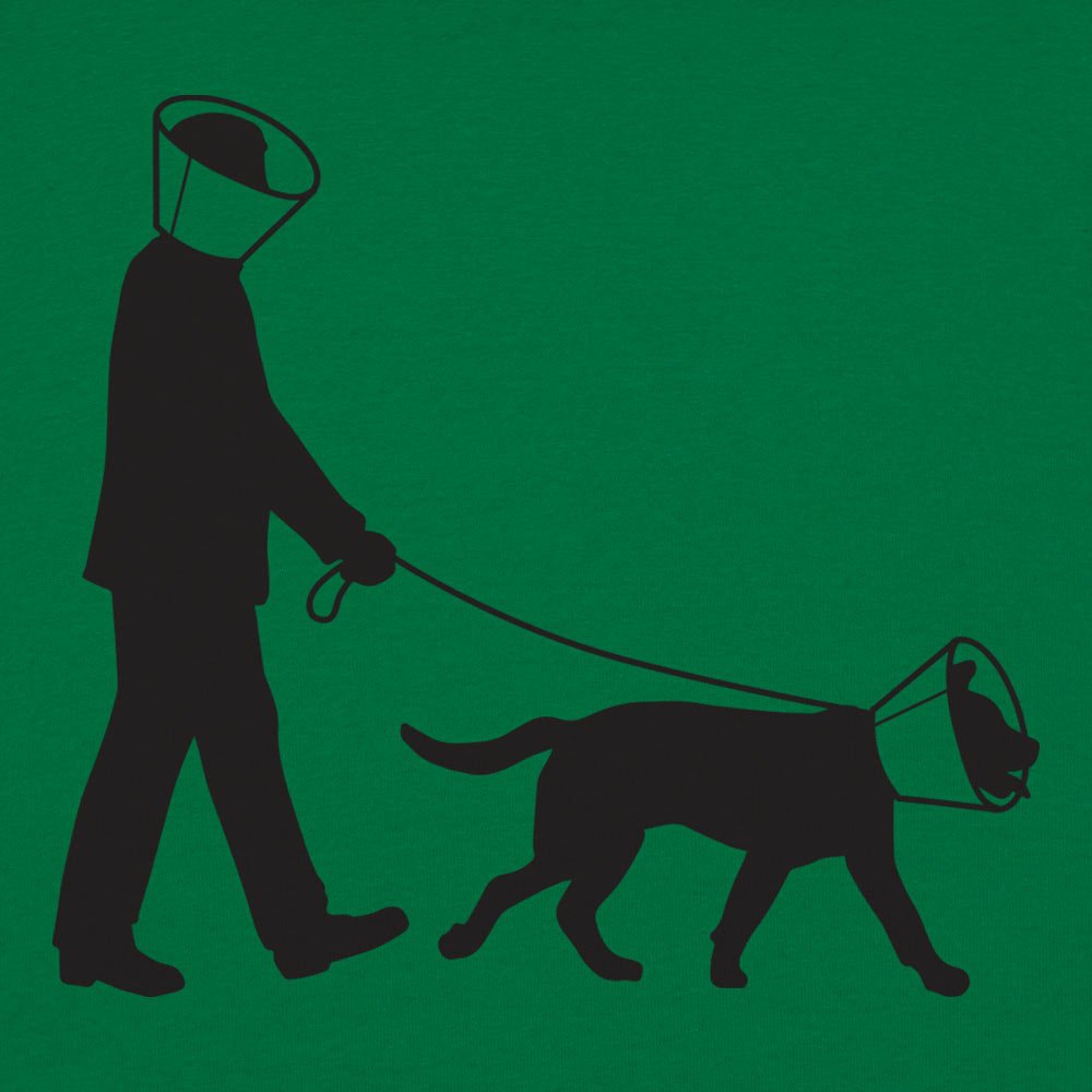 Face Cones Man and Dog Wearing Cone of Shame