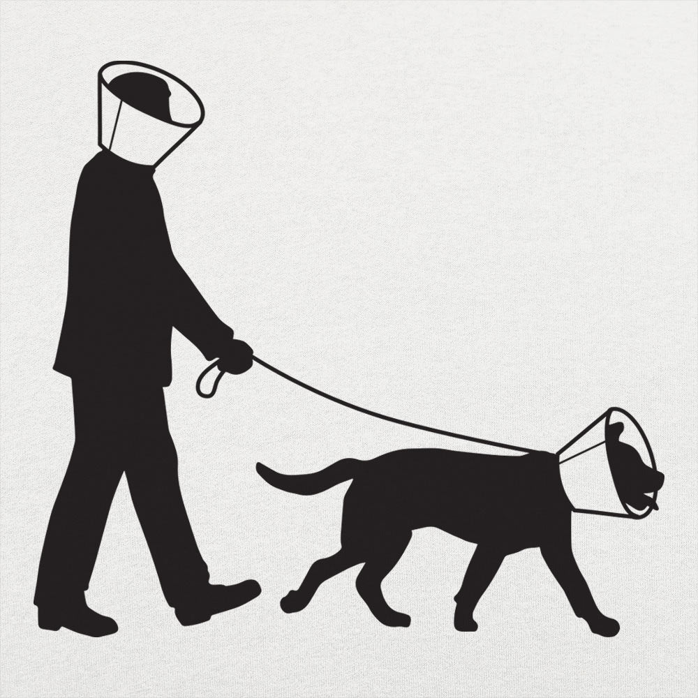 Face Cones Man and Dog Wearing Cone of Shame