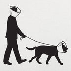 Face Cones Man and Dog Wearing Cone of Shame