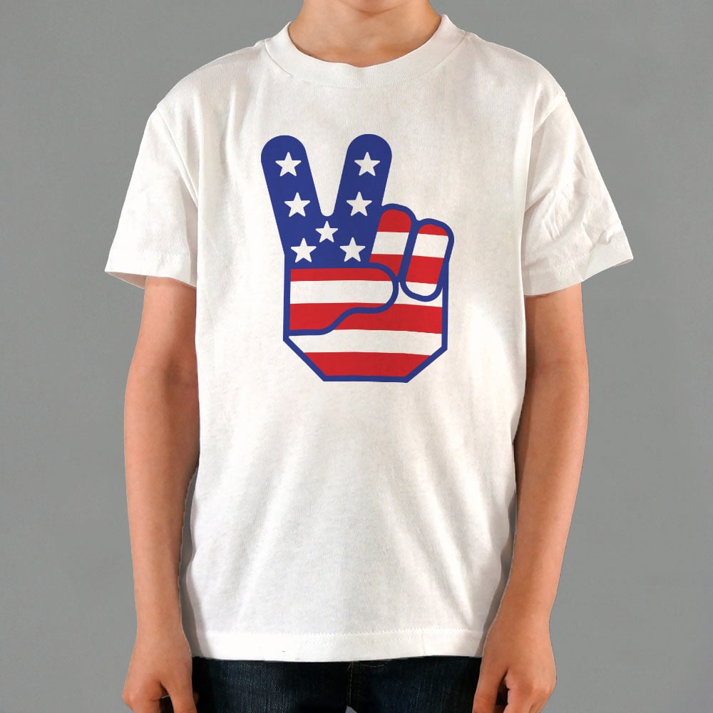 American Flag Peace Sign Hand