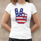 American Flag Peace Sign Hand