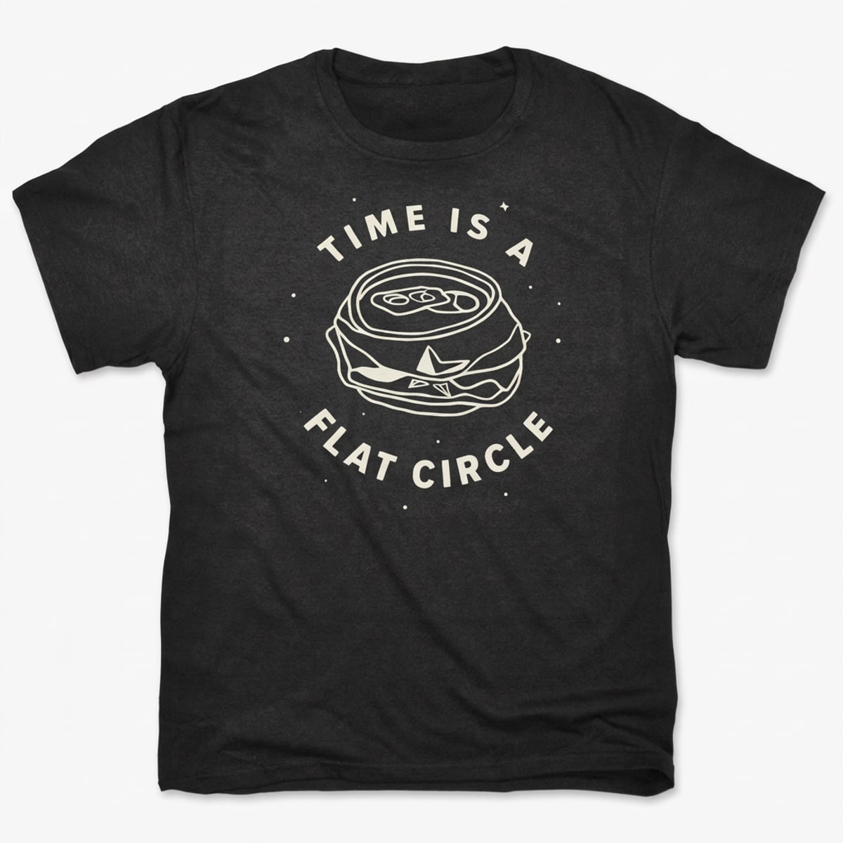 Time Is A Flat Circle Crushed Can Design