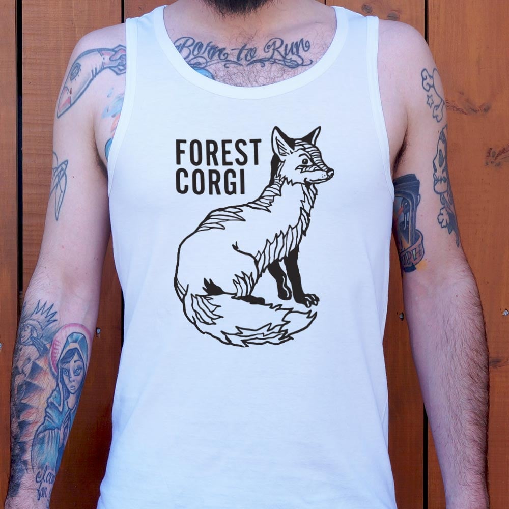 Forest Corgi Fox Illustration