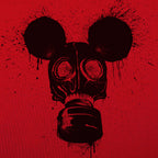 Gas Mousk Cartoon Mouse Wearing a Gas Mask