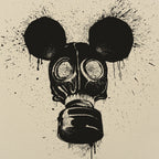 Gas Mousk Cartoon Mouse Wearing a Gas Mask