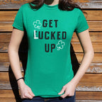 Get Lucked Up St. Patrick's Day Shamrock Drinking Pun