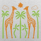 Giraffes in the Savanna with Palm Trees