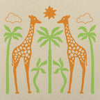 Giraffes in the Savanna with Palm Trees