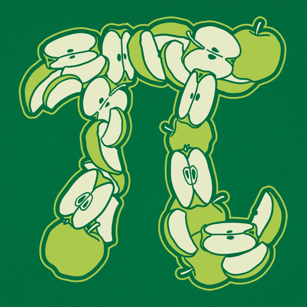 Granny Smith's Pi Symbol Made of Green Apple Slices