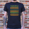 Ugly Halloween Sweater Pattern Pumpkins Ghosts Witches