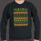 Ugly Halloween Sweater Pattern Pumpkins Ghosts Witches