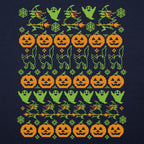 Ugly Halloween Sweater Pattern Pumpkins Ghosts Witches