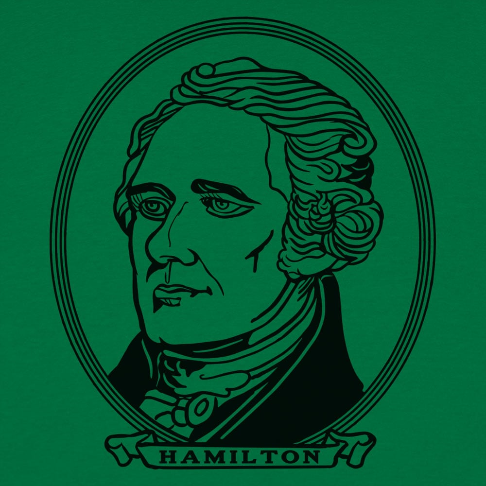 Alexander Hamilton Portrait on Dollar Bill Style Design