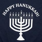 Happy Hanukkah Menorah with Nine Lit Candles