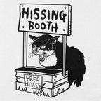 Hissing Booth with Angry Cat and Free Hisses Sign
