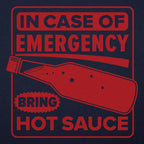 Hot Sauce Emergency Bottle Safety Sign Parody