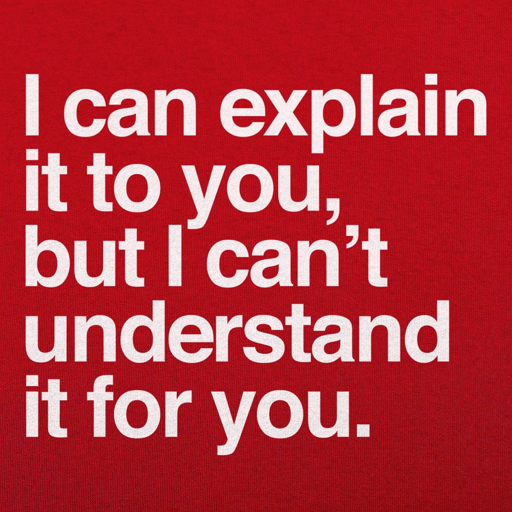 I Can Explain It to You But I Can't Understand It for You