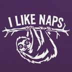 I Like Naps Sloth Hanging from Tree Branch