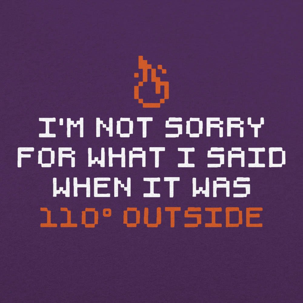Not Sorry for What I Said When It Was 110 Degrees