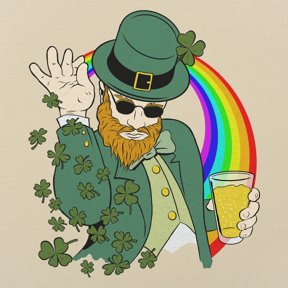 Shenanigans BAE Leprechaun with Sunglasses. Beer. and Rainbow