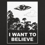 I Want To Believe UFO Flying Over Forest
