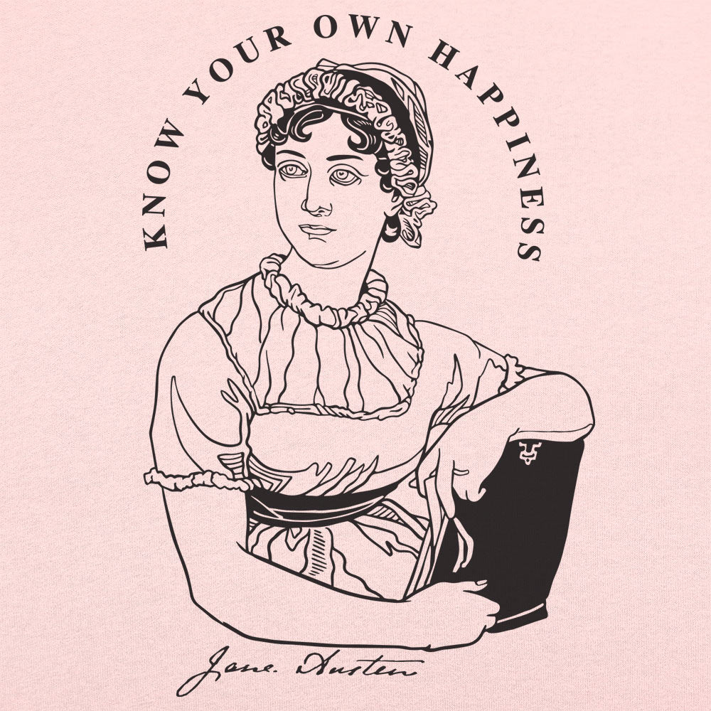 Know Your Own Happiness. Jane Austen Quote Portrait