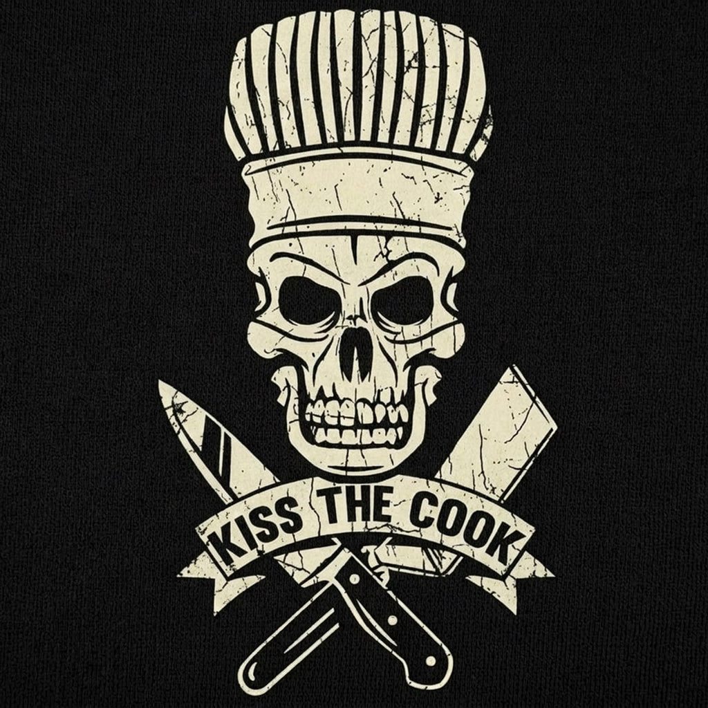 Kiss the Cook Skull with Chef Hat