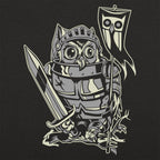 Knight Owl Medieval Armored Owl with Sword and Banner