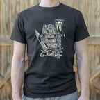 Knight Owl Medieval Armored Owl with Sword and Banner