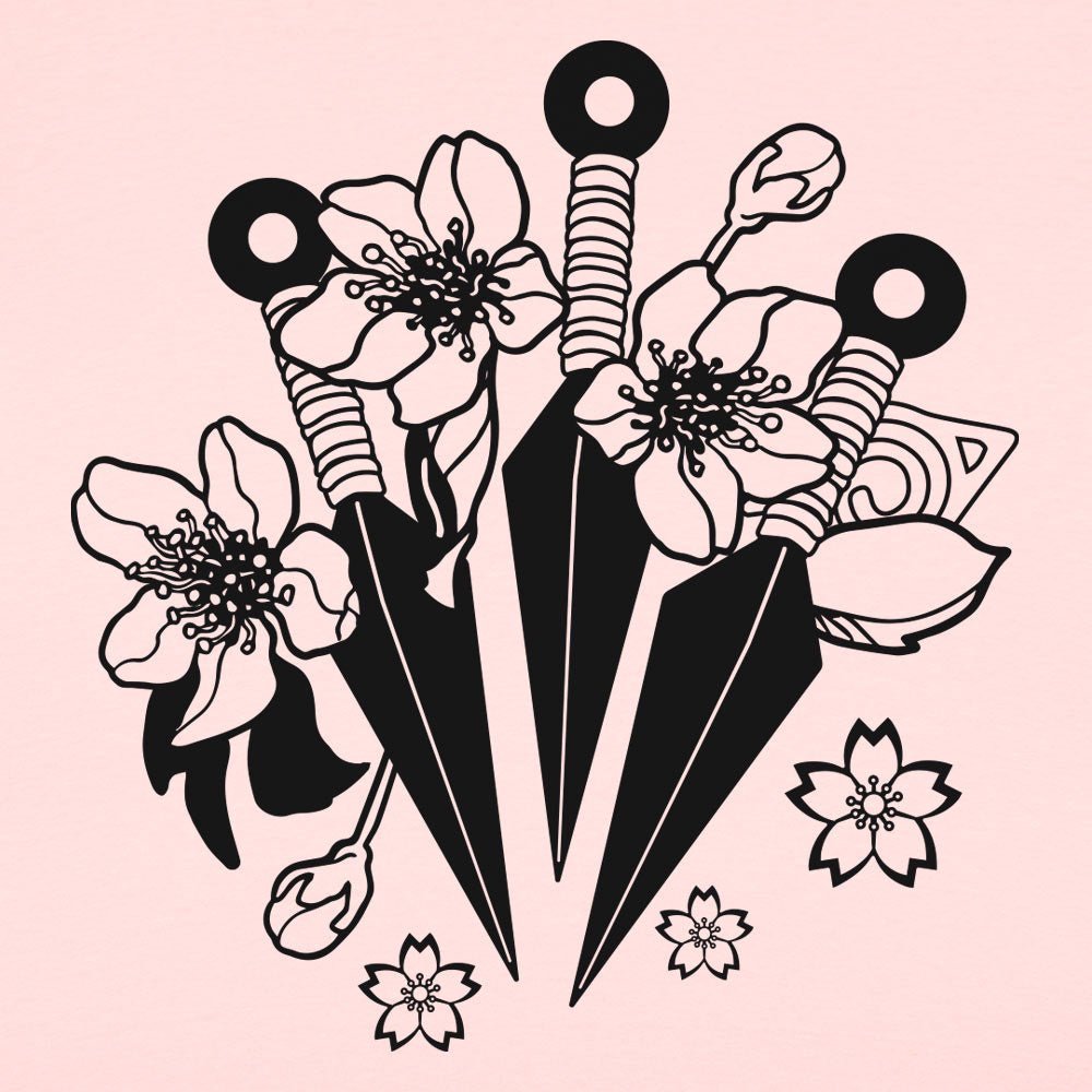 Kunai Blades with Cherry Blossoms