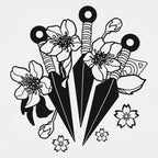 Kunai Blades with Cherry Blossoms