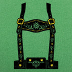 Lederhosen Costume with Suspenders and Floral Embroidery