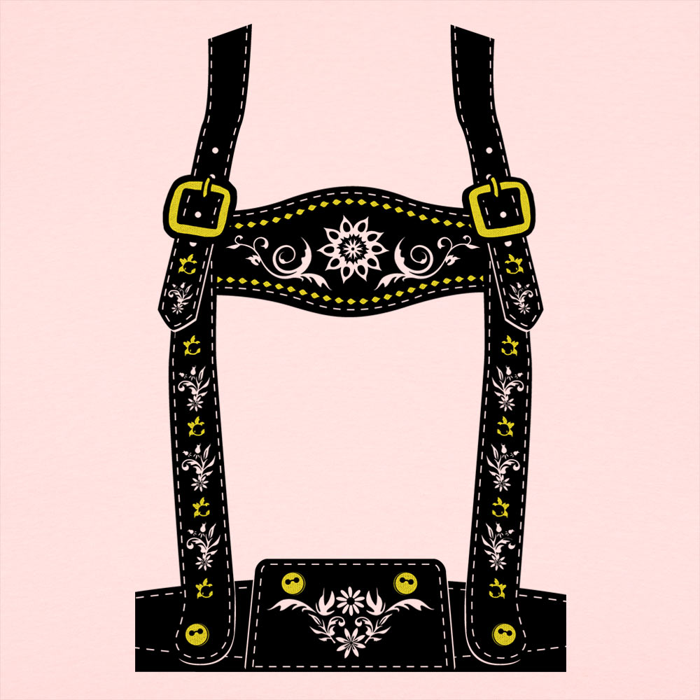 Lederhosen Costume with Suspenders and Floral Embroidery