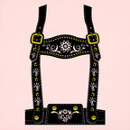 Lederhosen Costume with Suspenders and Floral Embroidery
