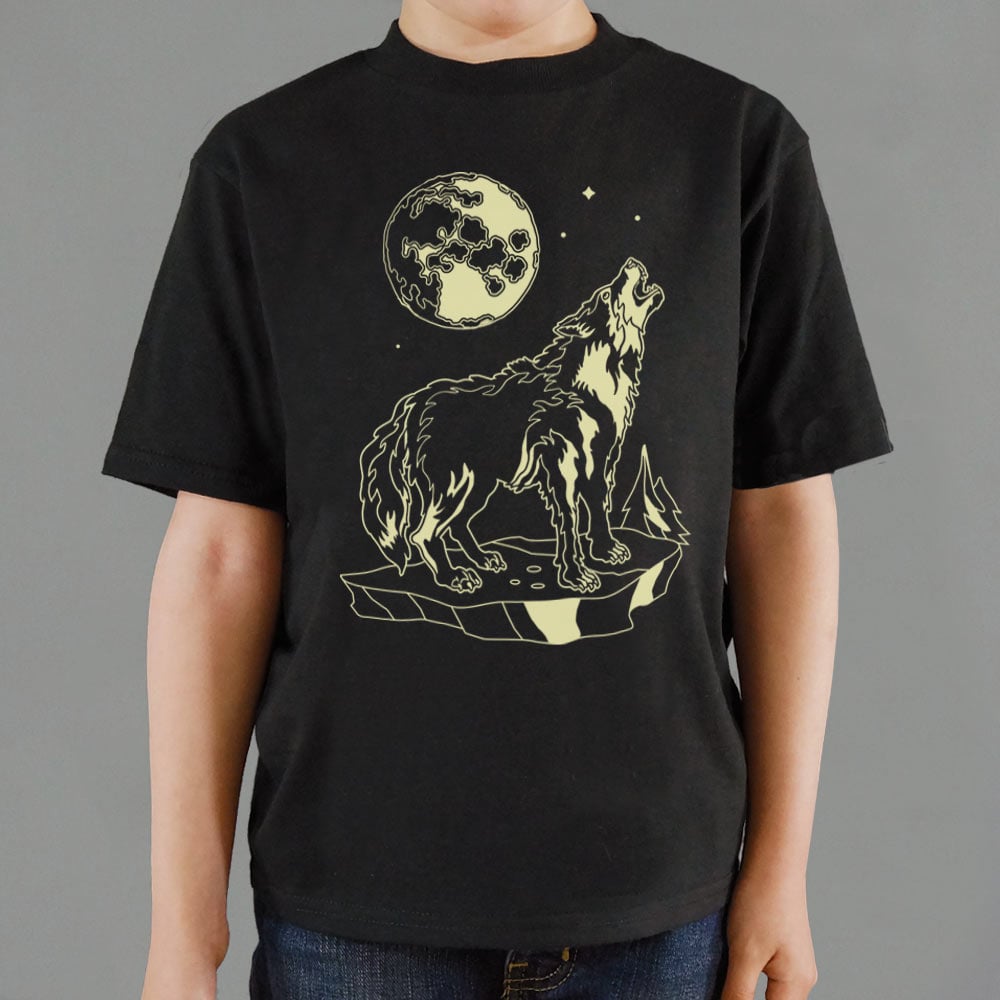 Lone Wolf Howling at the Full Moon