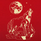 Lone Wolf Howling at the Full Moon