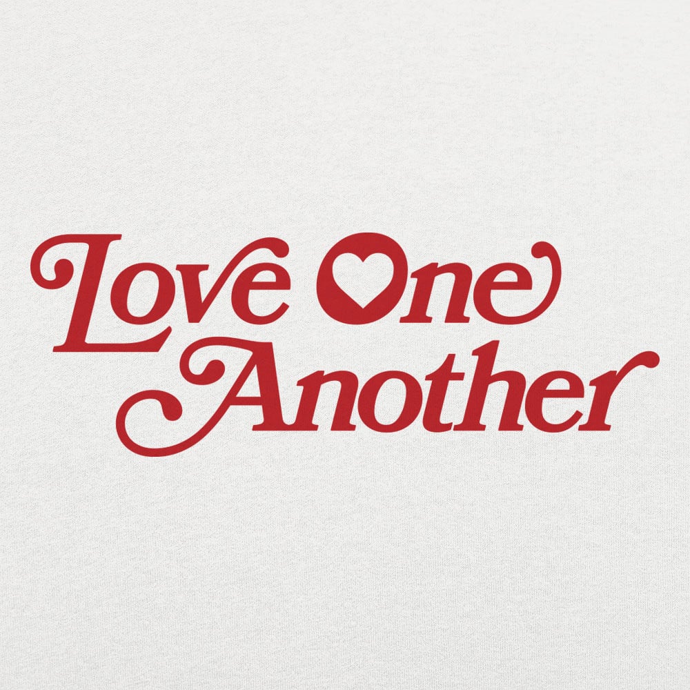 Love One Another Retro Heart Typography