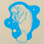 Manatee Swimming in Water Graphic