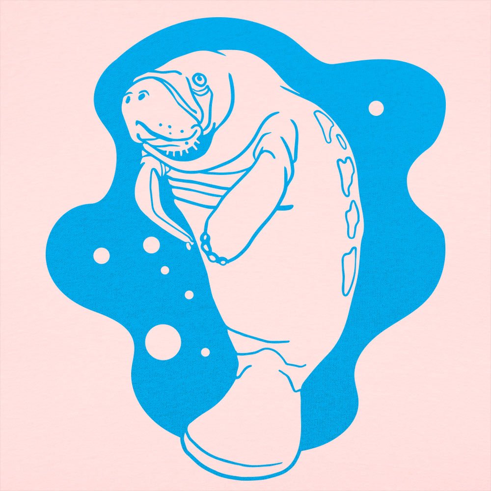 Manatee Swimming in Water Graphic