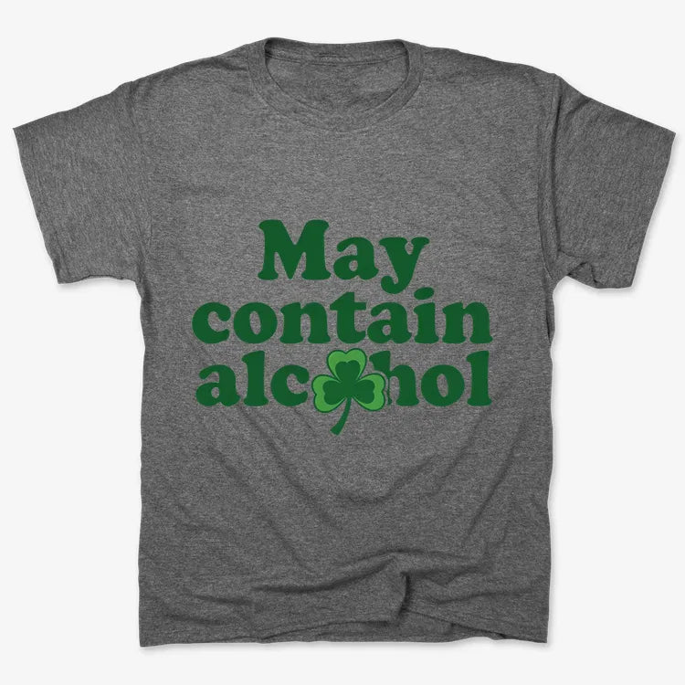 May Contain Alcohol Shamrock St Patrick's Day Design