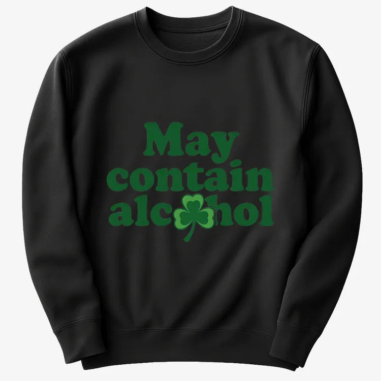 May Contain Alcohol Shamrock St Patrick's Day Design