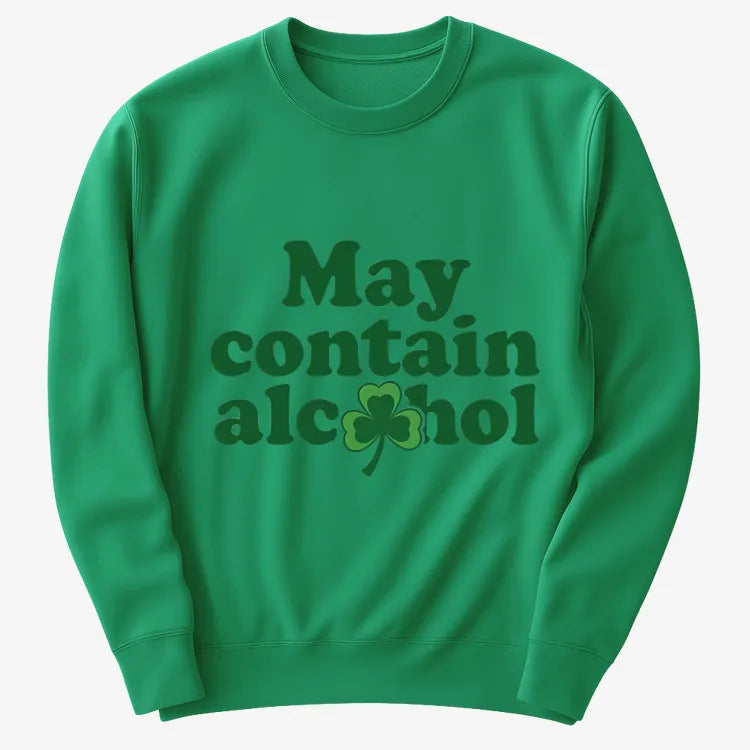 May Contain Alcohol Shamrock St Patrick's Day Design