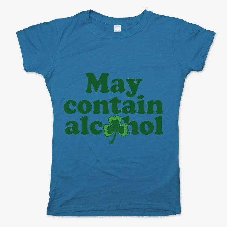 May Contain Alcohol Shamrock St Patrick's Day Design