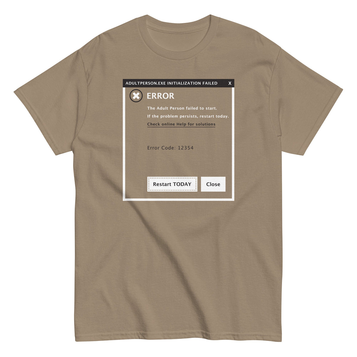 Error. Adult Person Failed To Start Men's Classic Tee
